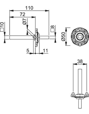 Bild Unterkonstruktion UP19/RFL Rosette,10/110,Ø 50x16,GL,alusilber - HOPPE-1