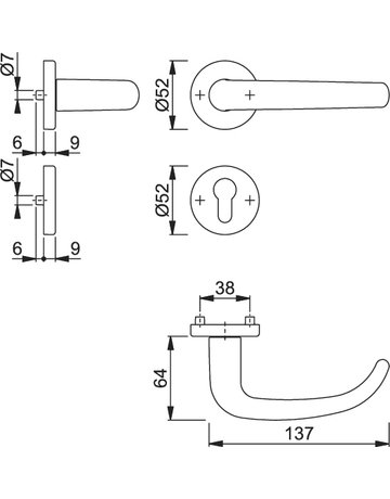 Bild San Francisco 1301/42KV/42KVS Rosette ,PZ,8,F1,TS37-42 - HOPPE-1