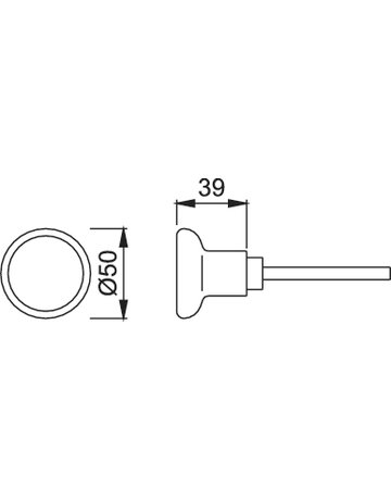 Bild Knopfstiftteil 54 8mm, TS 35-45mm,F1 eloxiert - HOPPE-1