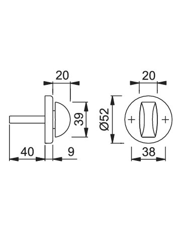 Bild Riegelolive OL92/42KS 40mm,rund,stahlfarbig eloxiert - HOPPE-1