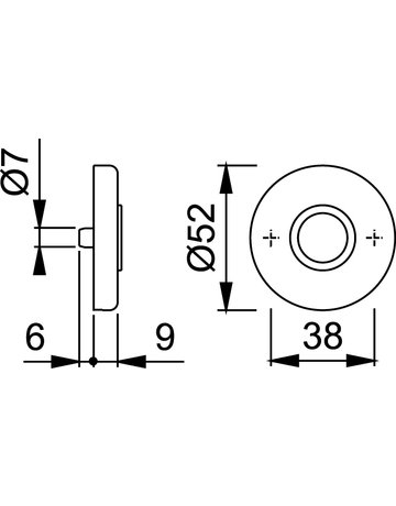 Bild Drückerrosettenpaar 42KV rund, 9mm,TS 37-42,F1 - HOPPE-1