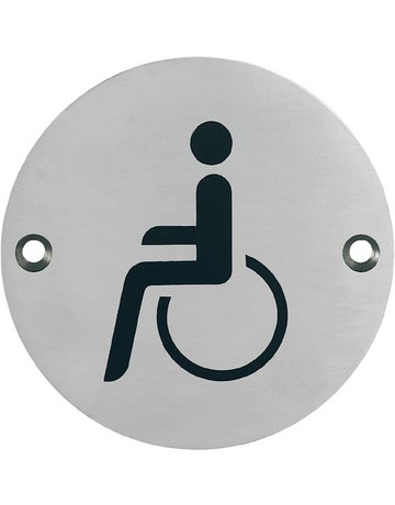 Bild Objekttür- Hinweisschild, E664 Behinderten WC, edelstahl matt - HOPPE-0