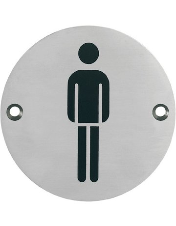 Bild Objekttür- Hinweisschild, E664 Herren WC, edelstahl matt - HOPPE-0