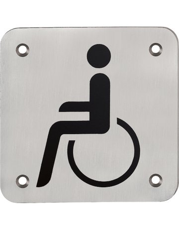 Bild Objekttür- Hinweisschild, E665 Behinderten WC, edelstahl matt - HOPPE-0