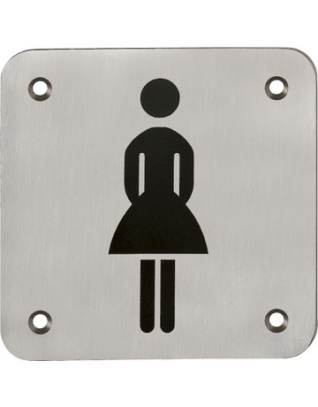 Bild Objekttür- Hinweisschild, E665 Damen WC, edelstahl matt - HOPPE-0