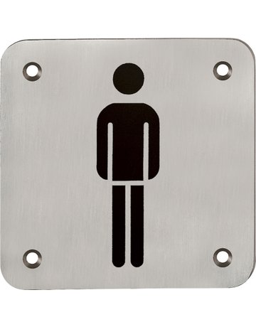 Bild Objekttür- Hinweisschild, E665 Herren WC, edelstahl matt - HOPPE-0