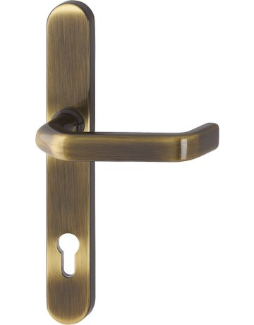Bild HOPPE Halbgarnitur Liverpool M1313G/3357SN, Langschild, oval, Profilzylinder gelocht, Entfernung 92mm, Vierkant 8mm, Befestigungstechnik ohne Stütznocken, braun, messing brüniert-0