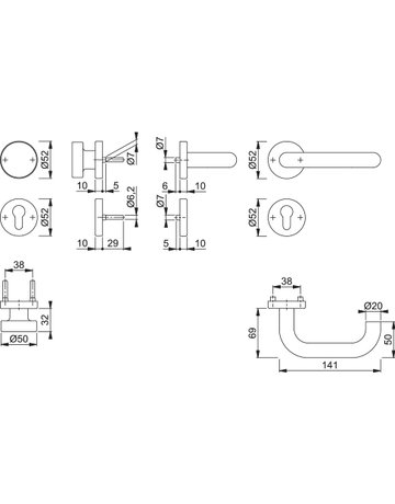 Bild FS-WE-Grt-Rosette F69 FS-E58/42H/42HS/138,9, PZ - HOPPE-1