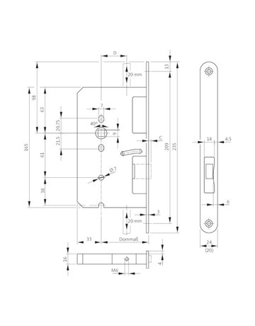 Bild Panik-Treibriegelschloss B 2391 AUTO UG/9,D65,F24x235rd,ER,DL,f.2598 - BKS-1