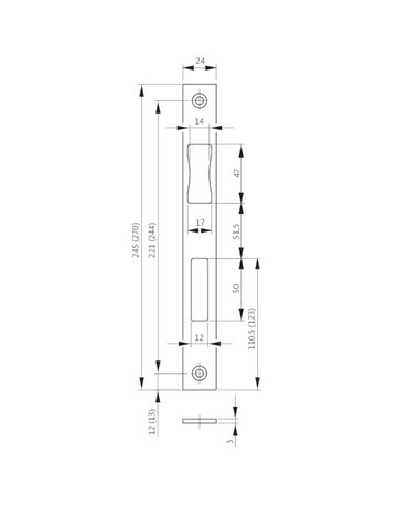Bild Flachschließblech B 9000 24x270x3 ktg,FA14,edelstahl - BKS-1