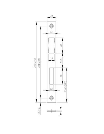 Bild Flachschließblech B 9000 24x245x3 ktg,FA12,edelstahl - BKS-1