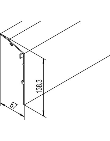 Bild Blende,für Montageschiene,6015mm einspur.,Aluminium,silberfarbig eloxiert - HELM-1