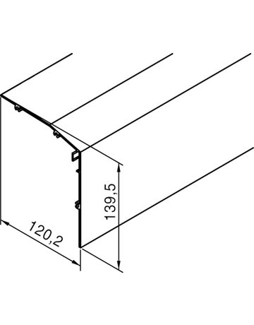 Bild Blende,für Montageschiene,6015mm zweispurig,Aluminium pressblank - HELM-1