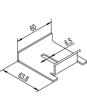 Bild ST-Bef.klammer,f.Montagesch.einspurig zum Aufstecken,Edelstahl,B60mm,T638mm - HELM-1