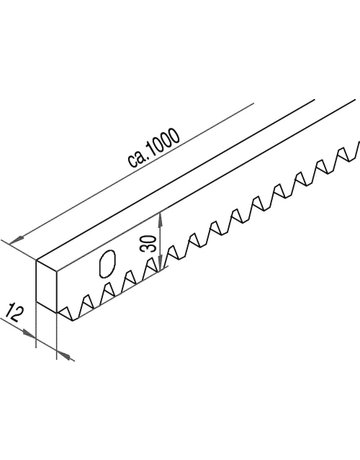 Bild ST-Zahnstange,Metall B 12mm,L1000mm - HELM-1