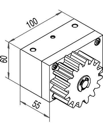 Bild Einfahrtstor-Radialdämpfer B 100mm,H60mm,T55mm - HELM-1