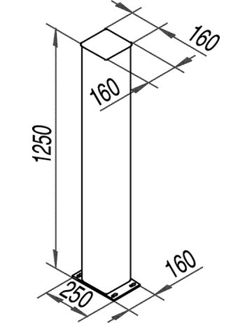 Bild Einfahrtstor-Technikleerpfosten zum Aufschrauben,Aluminium roh,H2100mm - HELM-1
