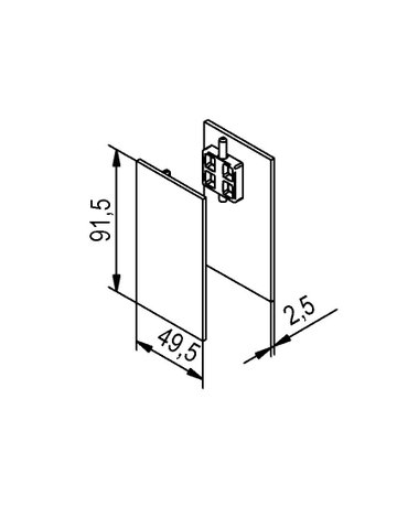 Bild Abdeckkappe,für einseitige Verbl. 140 49,5x 91,5mm,Edelstahl Eff.,einseitig - HELM-1