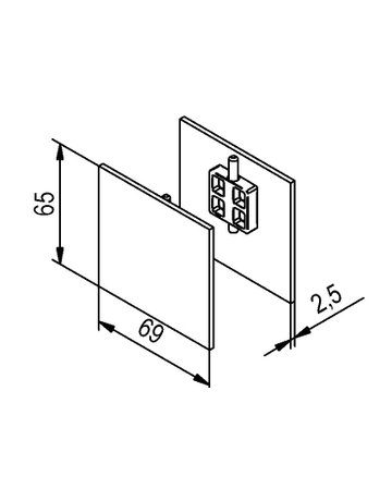 Bild Abdeckkappe,für Abstandsprofil 140 70 x 65mm Edelstahl Eff.,einseitig - HELM-1