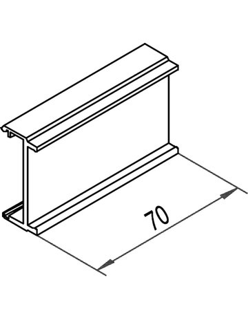 Bild Objekttür-Adapterstück,für Laufschiene Alu blank 73mm,für 150 W/D Blende - HELM-1