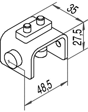 Bild OT-Schienenstopper,f.Schiebet.,Edelstahl 150 PS,Schienenmontage,edelstahl - HELM-1
