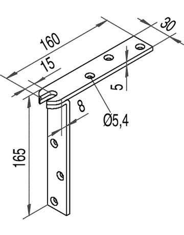 Bild Schieb.ft.türladen-Tragwinkel,ER rostfrei 150-96,B30mm,H165mm,L160mm,S5mm - HELM-1