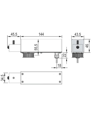 Bild Zahnriemenantrieb,m.autom.Abschalt. 150,zum Anschrauben,24V DC,Kabell.1500mm - HELM-1