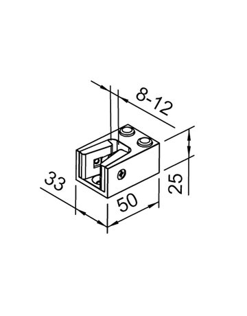 Bild OT-Anschlagpuffer,B33mm,H25mm,T50mm 200,Aluminium,edelstahloptik eloxiert - HELM-1