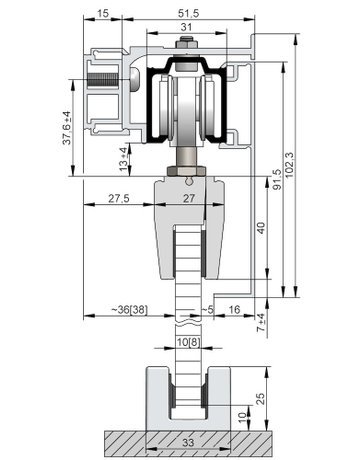 Bild Abdeckkappe,für Montageschiene Aluminium edelstahloptik - HELM-0