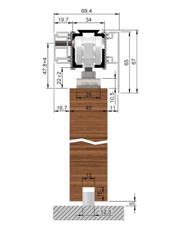 Bild Abdeckkappe,für Abstandsprofil 140 70 x 65mm EV1 eloxiert einseitig - HELM-0