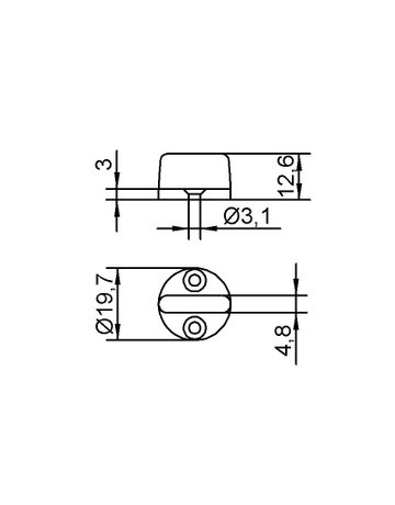 Bild Schr.tür-Führungsgleiter,H12,6mm 14 R,Kunststoff,weiß - HELM-1
