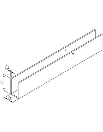 Bild U-Blende,6000mm GT-S 150,silberfarbig eloxiert - HELM-1
