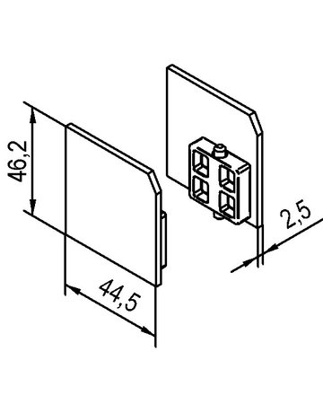 Bild Abdeckkappe,für Montageschiene Aluminium edelstahloptik - HELM-1