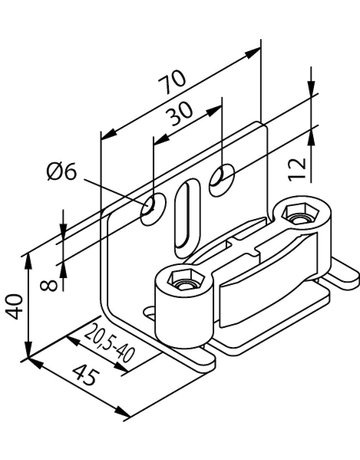 Bild OT-Führungsgleiter,B45mm,H40mm SmartGuide H 316 S,Kunststoff,bl. chrom. - HELM-1