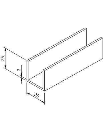 Bild Schiebetor-U-Schiene,L6000mm 340,mit Senklöcher,Edelstahl,rostfrei - HELM-1