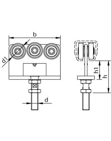 Bild Rollapp.,Ø 34, 200kg, für Profür -Nr.400 492,doppelpaarig,L 120,z.Einhäng.,zn - HELM-1