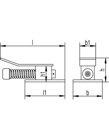 Bild Torpuffer,mit Stahlfeder,Stahl 560,B110mm,H110mm,L343mm - HELM-1