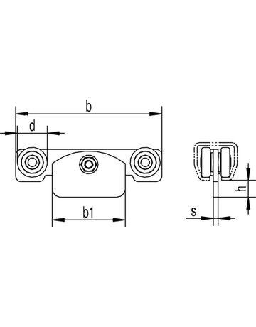 Bild Rollapp.,Ø 48, für Profür -Nr.500 591 S,doppelpaarig,L 238,z.Einhäng.,zn - HELM-1