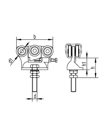 Bild Rollapp.,Ø 48, für Profür -Nr.500 592,doppelpaarig,L 160,z.Einhäng.,zn - HELM-1