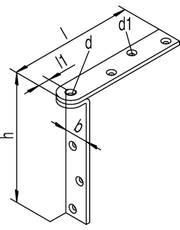 Bild Schieb.ft.türladen-Tragwinkel,Stahl zn 596,B40mm,H260mm,L280mm - HELM-1
