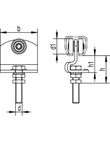 Bild Rollapp.,Ø 60, für Profür -Nr.600 690,1-paar.,L 130,z.Einhäng.,galv.verzinkt - HELM-1