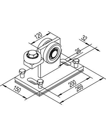 Bild Rollapp., für Profür -Nr.700 760,1-paar.,L 120,z.Einhäng.,bl.chr.,vz - HELM-1