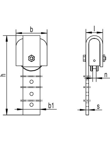 Bild Schiebetor-Hangrolle,mit Schutzkappe 973 S,mit Kugellager,verzinkt - HELM-1