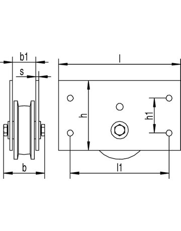 Bild Schiebetor-Rolle,mit Seitenplatten 982 SP,mit Kugellager,grundiert - HELM-1