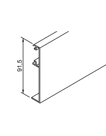 Bild OT-Klipsblende,GT-L,6000mm,Aluminium für Laufpr.,1-flg.,edelstahloptik eloxiert - HELM-1