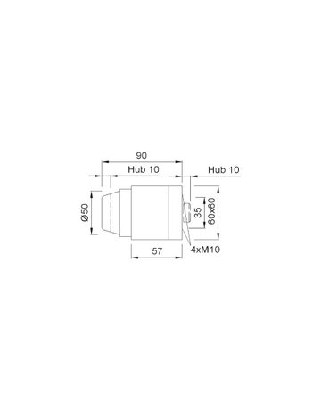 Bild Wandpuffer, mit gefedertem Gummipuffer, 2020, Ø 60mm, L 90mm, schwarz - KWS-1