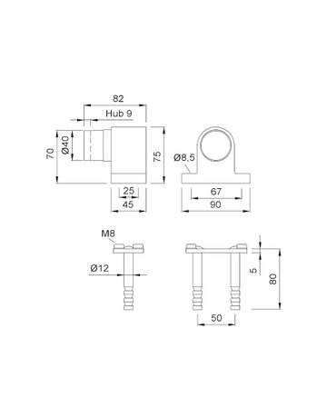 Bild 2024, H 70mm, Aluminium, dunkelbraun eloxiert gebeizt - KWS-1