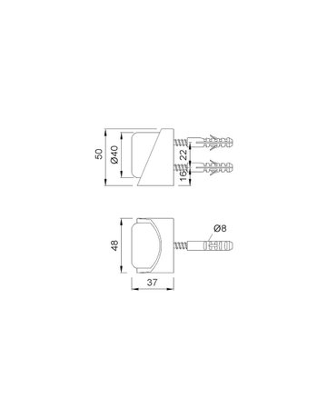 Bild Bodentürstopper, 2029, H 50mm, Aluminium, schwarz einbrennlackiert - KWS-1