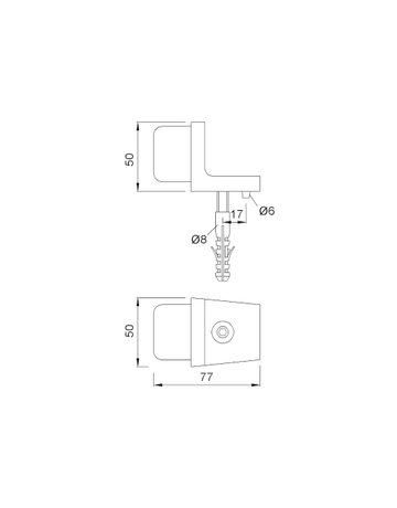 Bild Bodentürstopper, 2031, H 50mm, mit Verdrehsicherung, ALU, dunkelbraun eloxiert gebei. - KWS-1