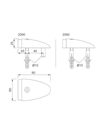 Bild Bodentürstopper, 2092, H 25mm, mit Verdrehsicherung, Edelstahl, edelstahl geschliffen - KWS-1